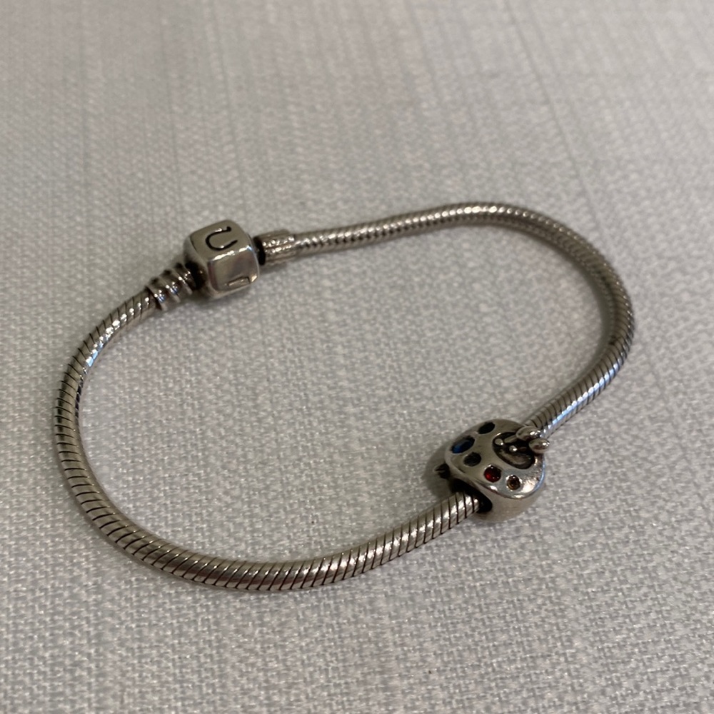 Chamilia Sterling Silver Charm Bracelet with Artist's Palette Bead
